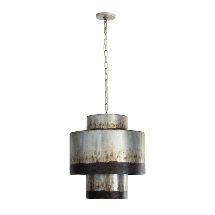 Varaluz 323F04OG Four Light Pendant, Ombre Galvanized
