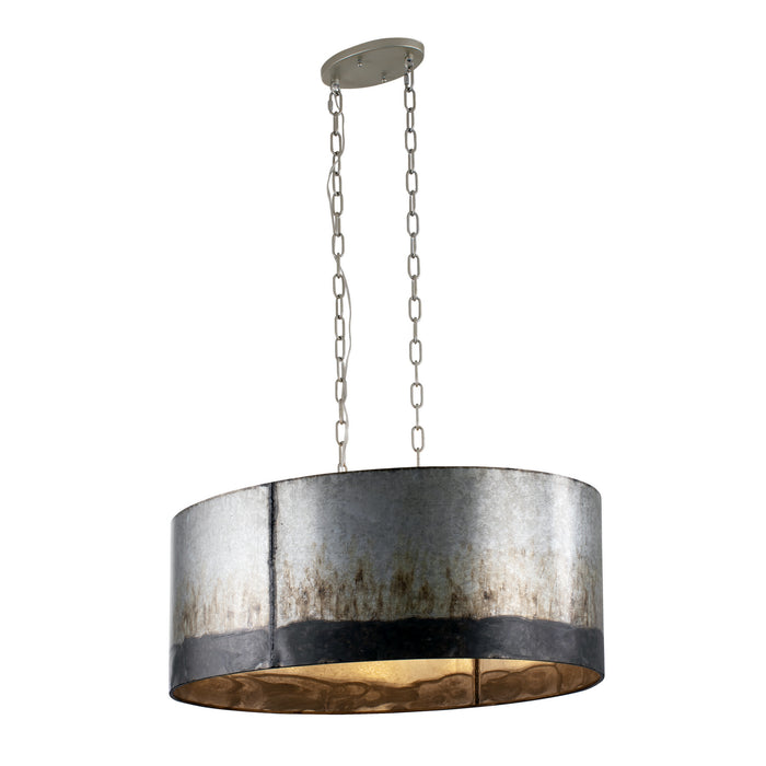 Varaluz 323N06OG Six Light Pendant, Ombre Galvanized