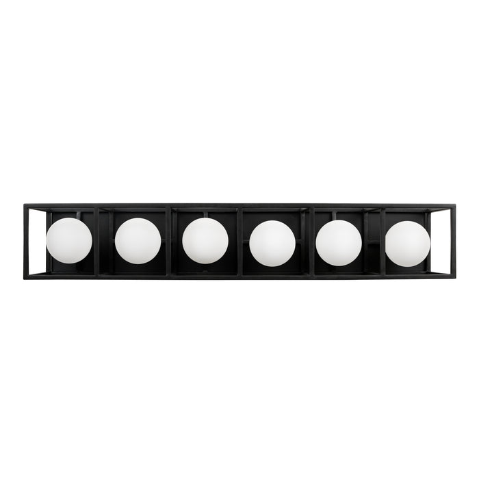 Varaluz 325B06CBHG Six Light Bath, Carbon/Havana Gold