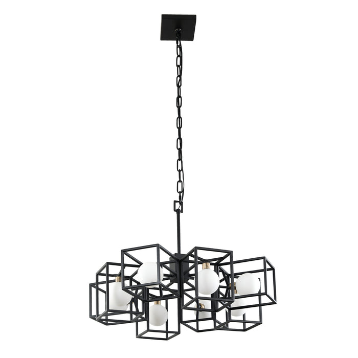 Varaluz 325C08CBHG Eight Light Pendant, Carbon/Havana Gold