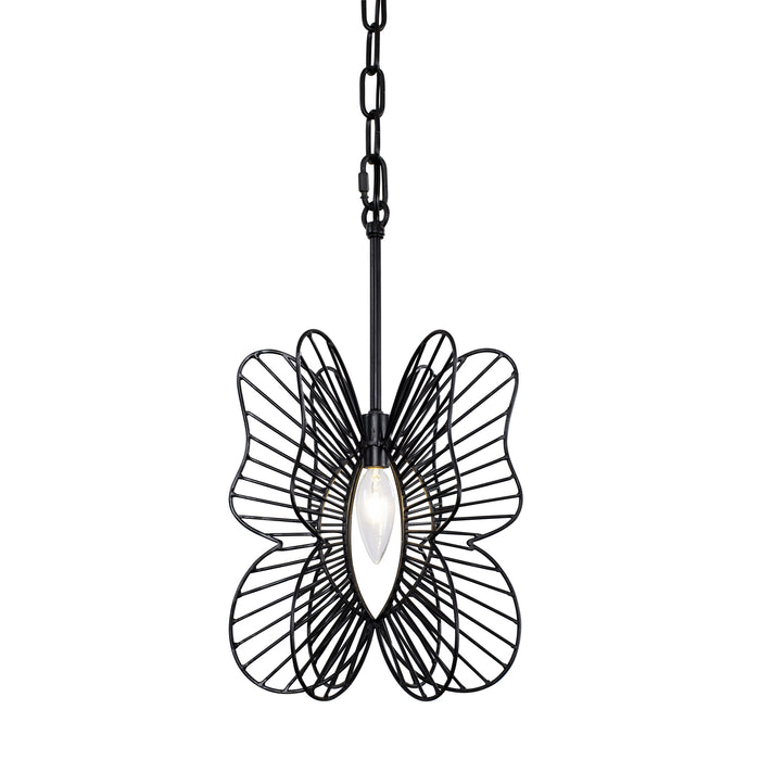 Varaluz 330M01BL One Light Mini Pendant, Black