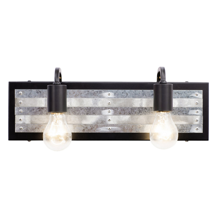 Varaluz 336B02BL Two Light Bath, Black/Galvanized