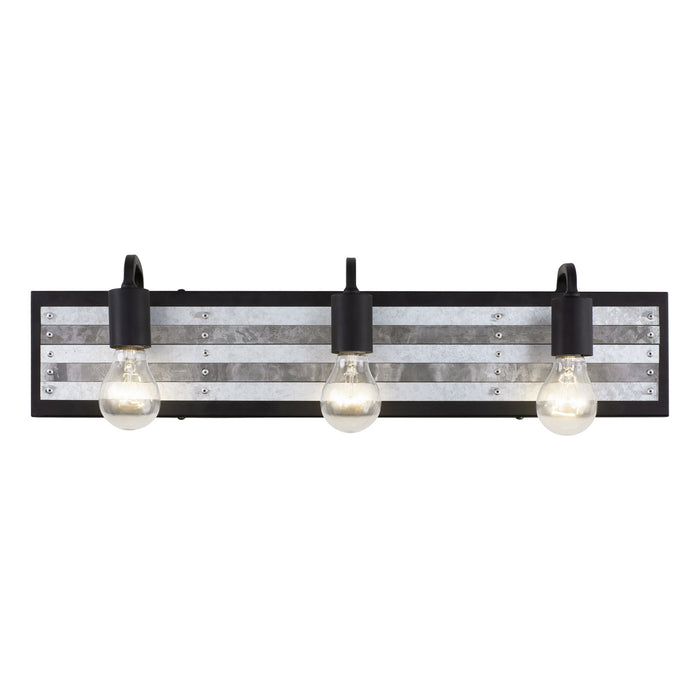 Varaluz 336B03BL Three Light Bath, Black/Galvanized