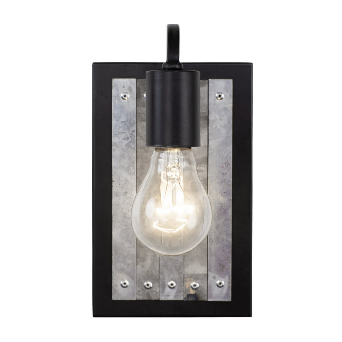 Varaluz 336W01BL One Light Wall Sconce, Black/Galvanized