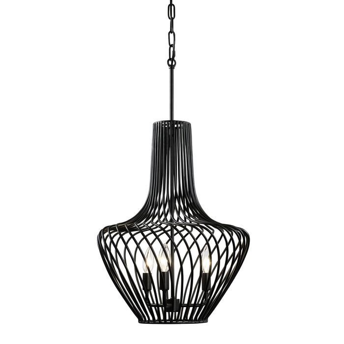 Varaluz 339P03ABL Three Light Pendant, Black
