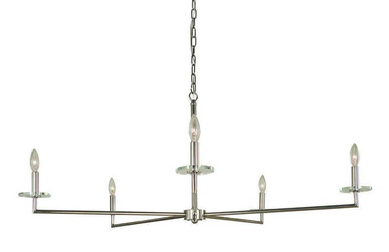 Framburg 5450 PN Five Light Chandelier, Polished Nickel