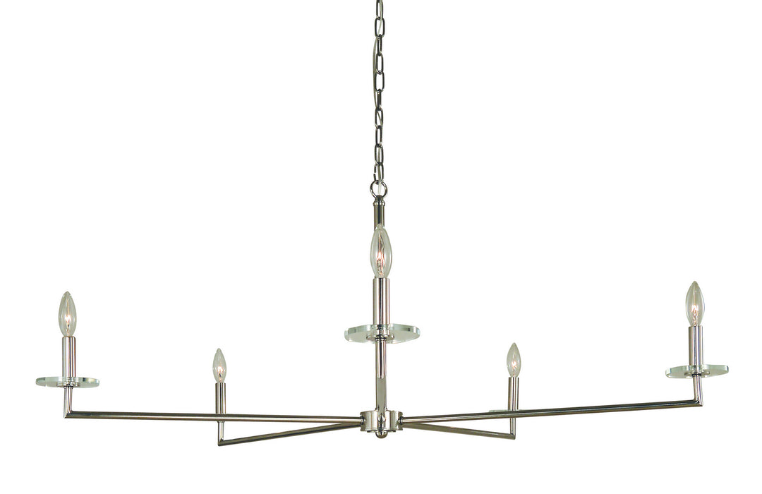 Framburg 5450 PN Five Light Chandelier, Polished Nickel