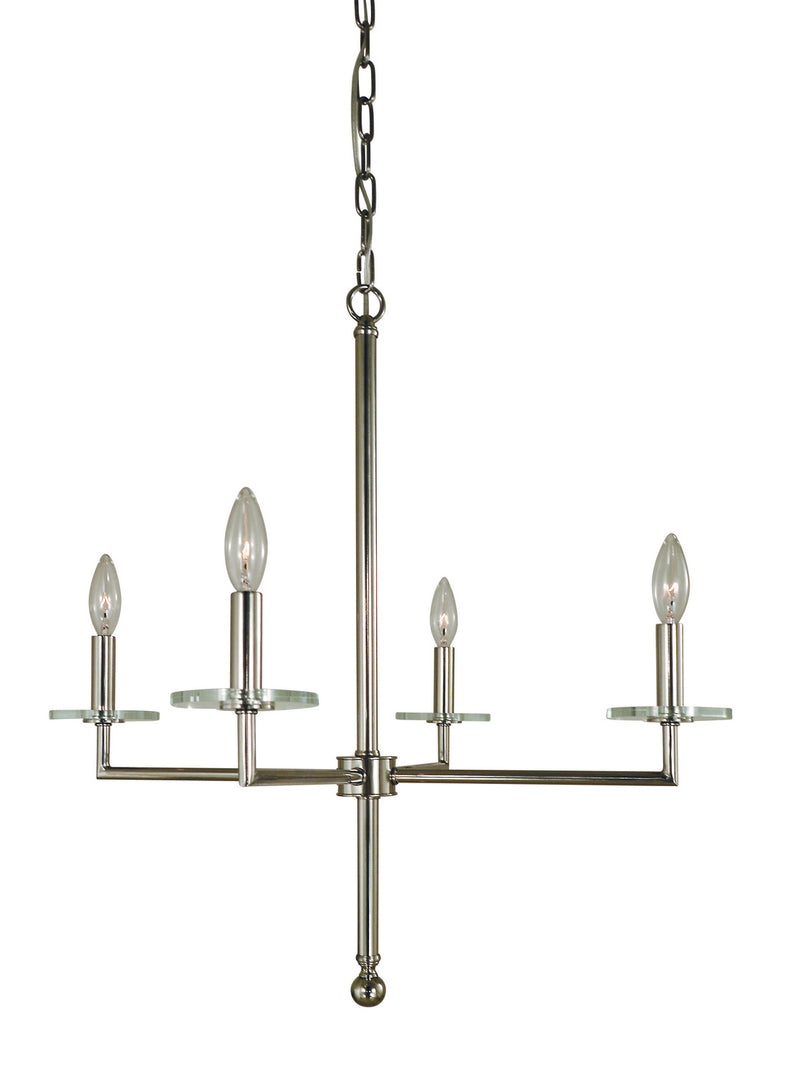 Framburg 5454 PN Four Light Chandelier, Polished Nickel