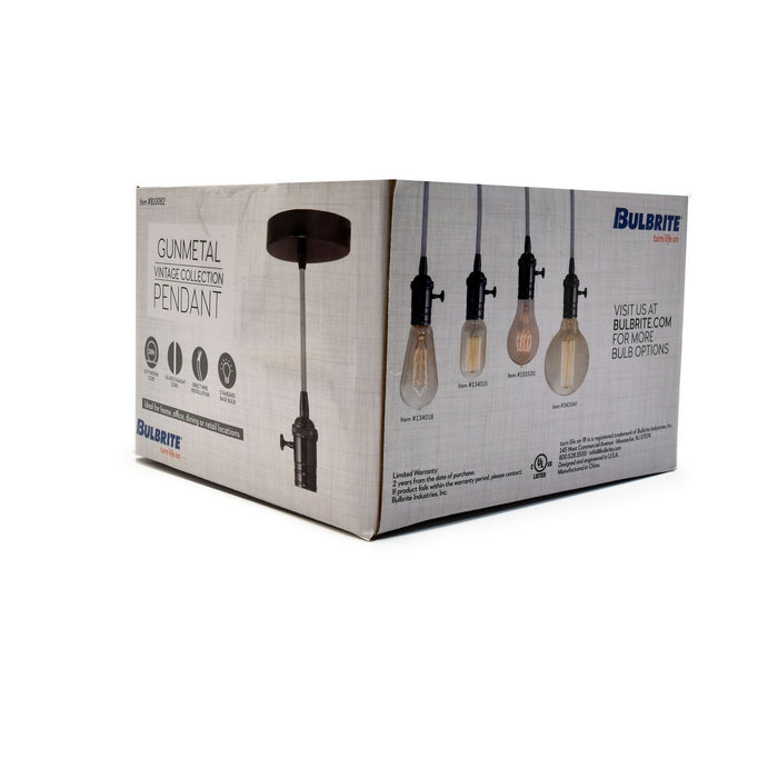 Bulbrite 810082 Pendant, Gunmetal