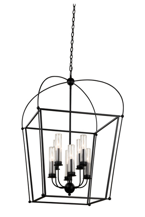 Kalco 409353BM Eight Light Pendant, Smooth Matte Black