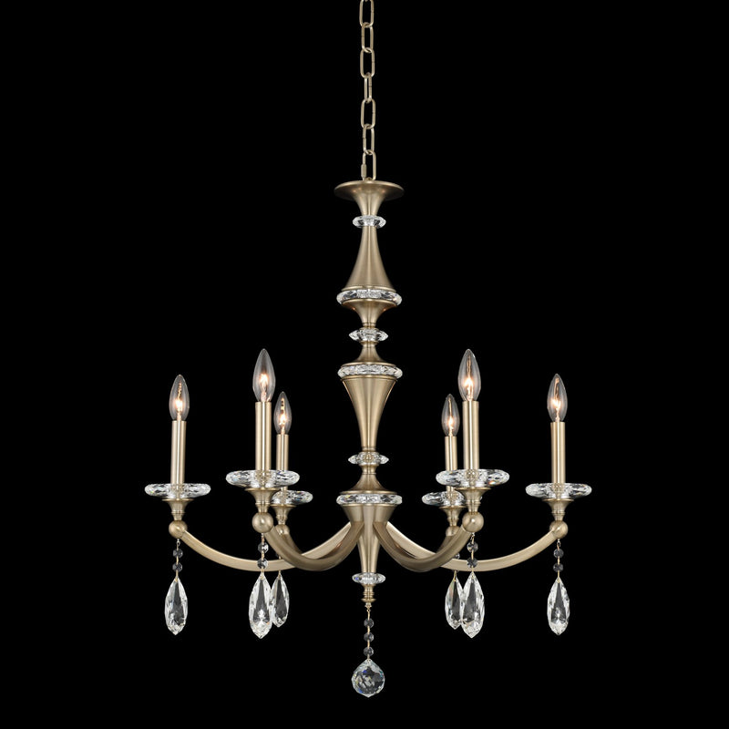 Allegri 012171-045-FR001 Six Light Chandelier, Matte Brushed Champagne Gold