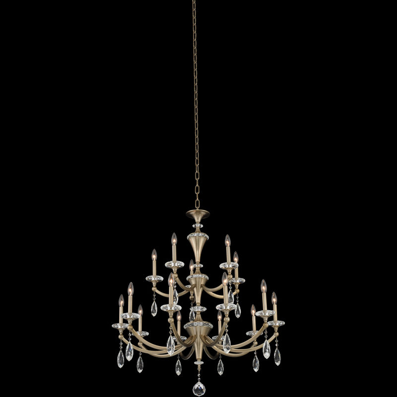 Allegri 012173-045-FR001 15 Light Chandelier, Matte Brushed Champagne Gold