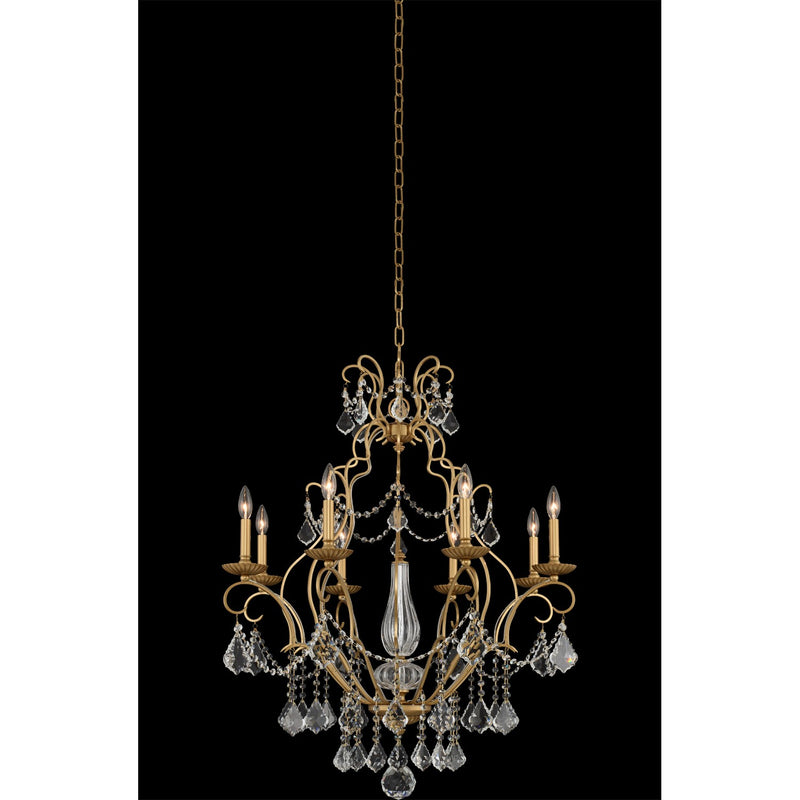 Allegri 027471-047-FR001 Eight Light Chandelier, Gold Patina