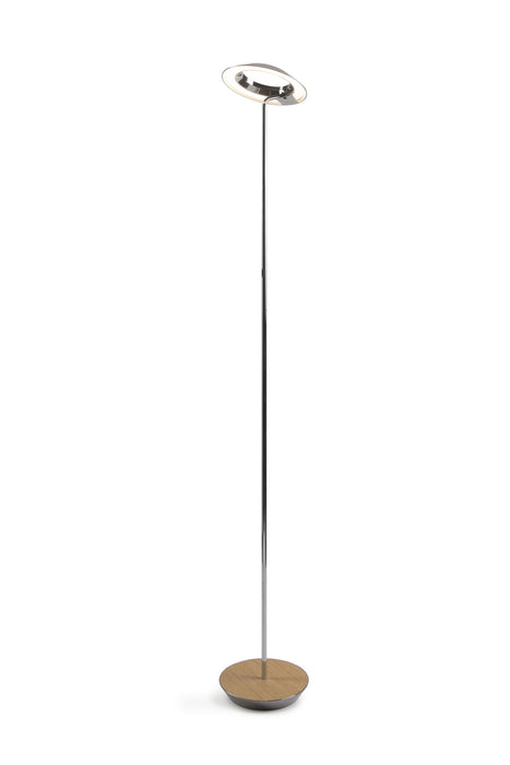 Koncept RYO-SW-CRM-WOK-FLR LED Floor Lamp, Chrome, White Oak