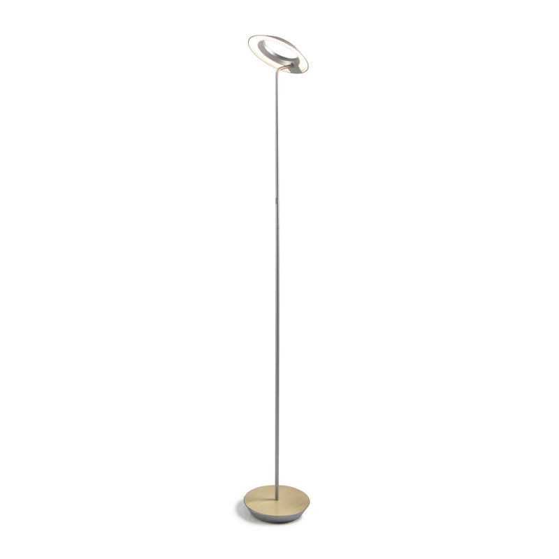 Koncept RYO-SW-SIL-BRS-FLR LED Floor Lamp, Silver, Brass