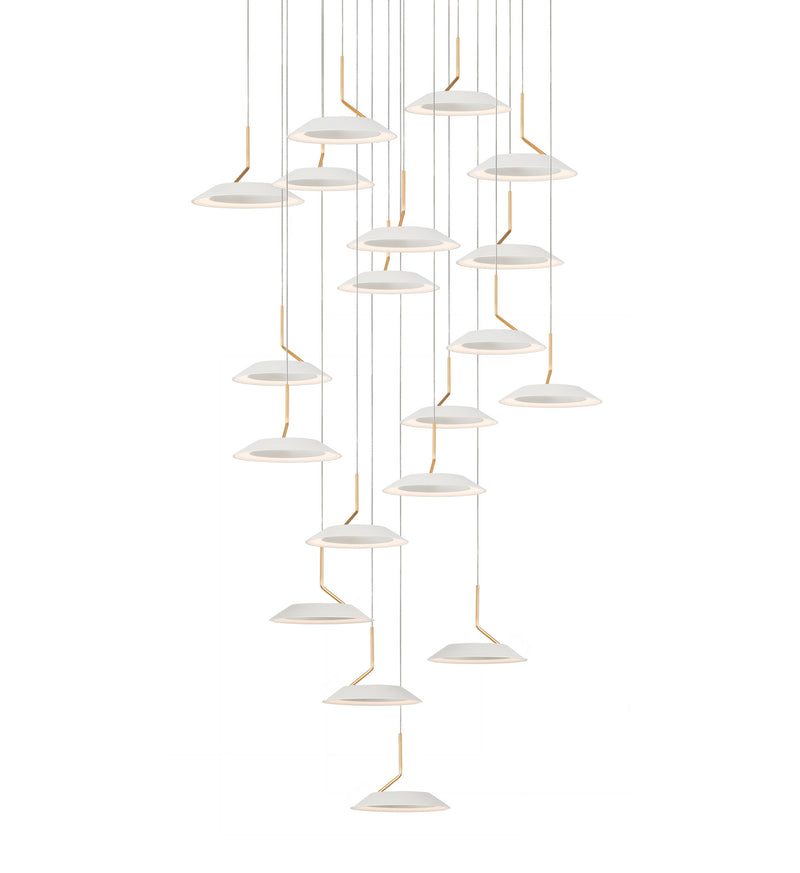 Koncept RYP-C19-SW-MWG LED Pendant, Matte White With Gold