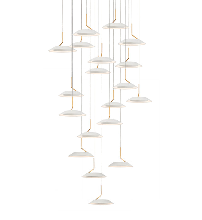 Koncept RYP-C19-SW-MWG LED Pendant, Matte White With Gold