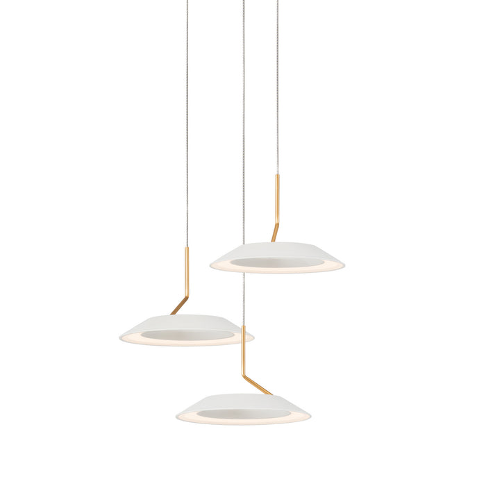Koncept RYP-C3-SW-MWG LED Pendant, Matte White With Gold