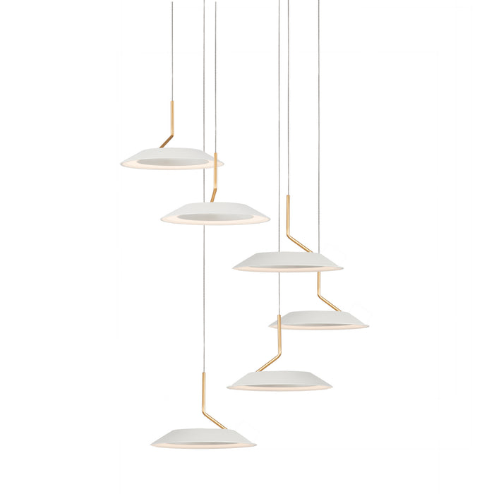 Koncept RYP-C6-SW-MWG LED Pendant, Matte White With Gold