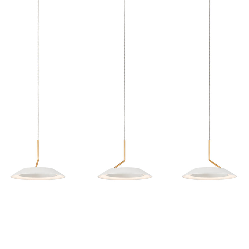 Koncept RYP-L3-SW-MWG LED Pendant, Matte White With Gold