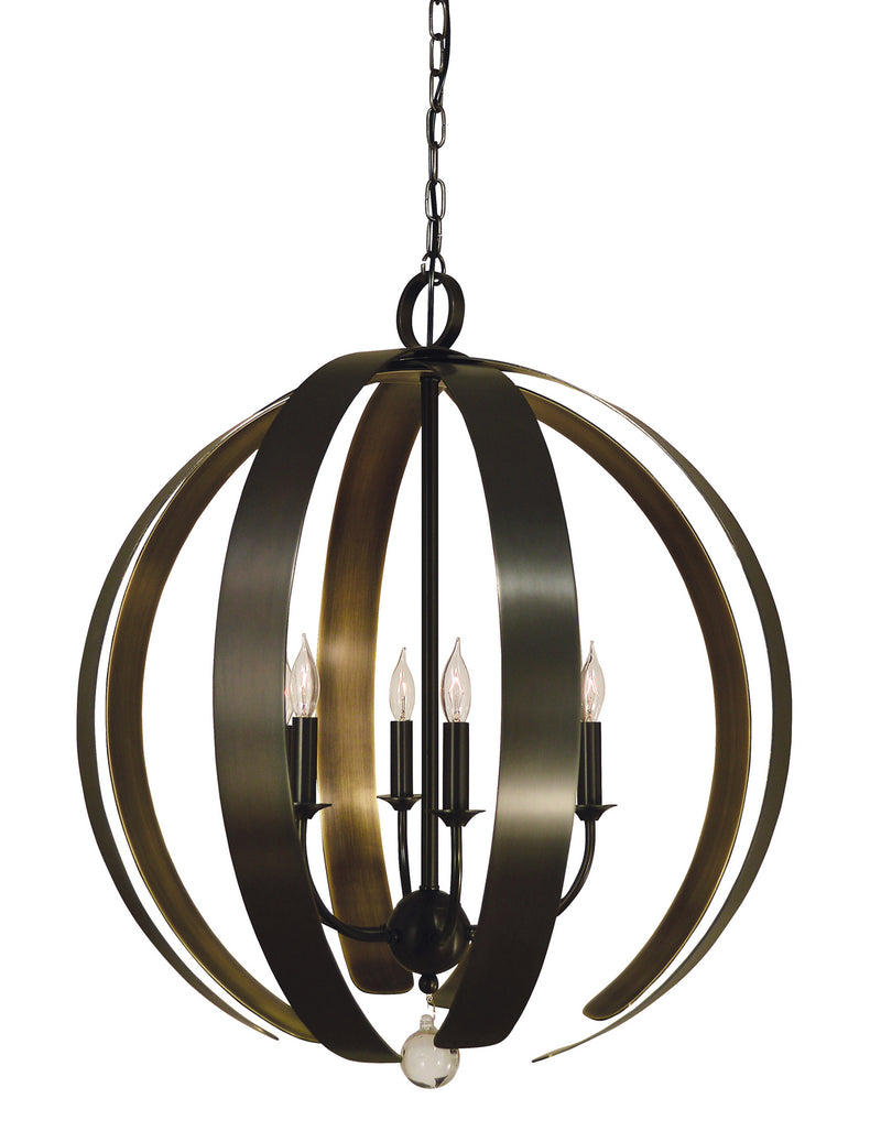 Framburg 4779 MB/HB Six Light Foyer Chandelier, Mahogany Bronze