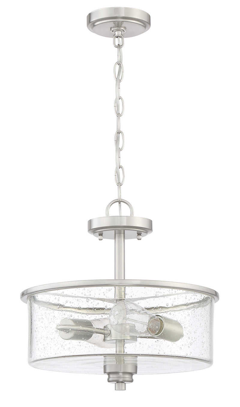 Craftmade 50552-BNK Two Light Convertible Semi Flush, Brushed Polished Nickel