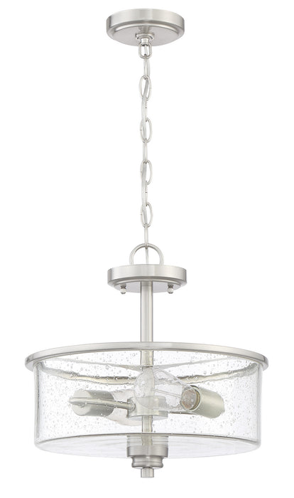 Craftmade 50552-BNK Two Light Convertible Semi Flush, Brushed Polished Nickel