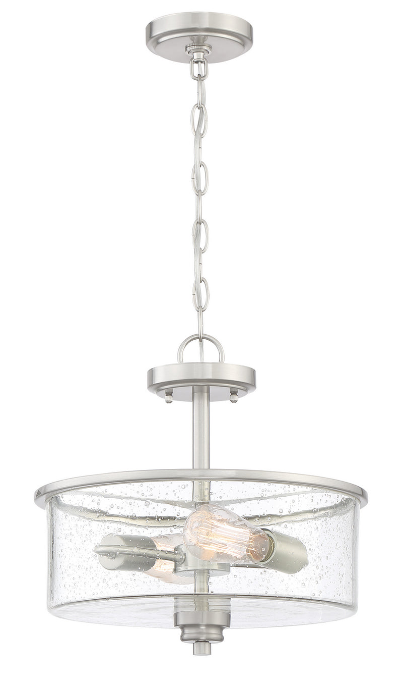 Craftmade 50552-BNK Two Light Convertible Semi Flush, Brushed Polished Nickel