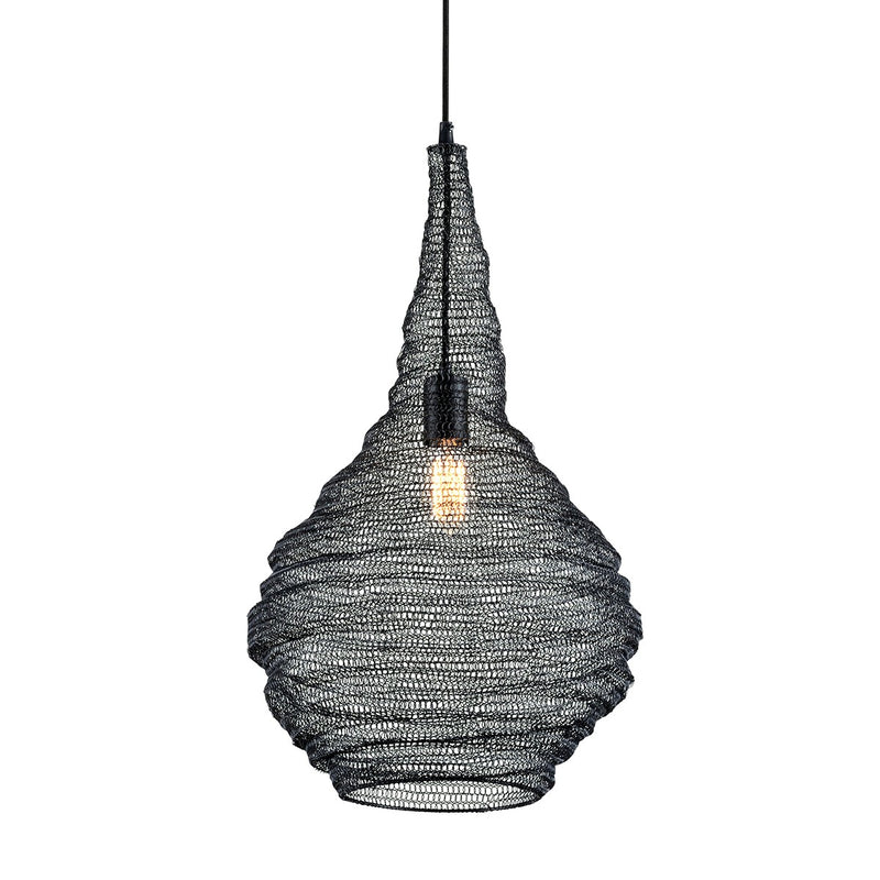 Troy Lighting F6771-SBK One Light Pendant, Soft Black