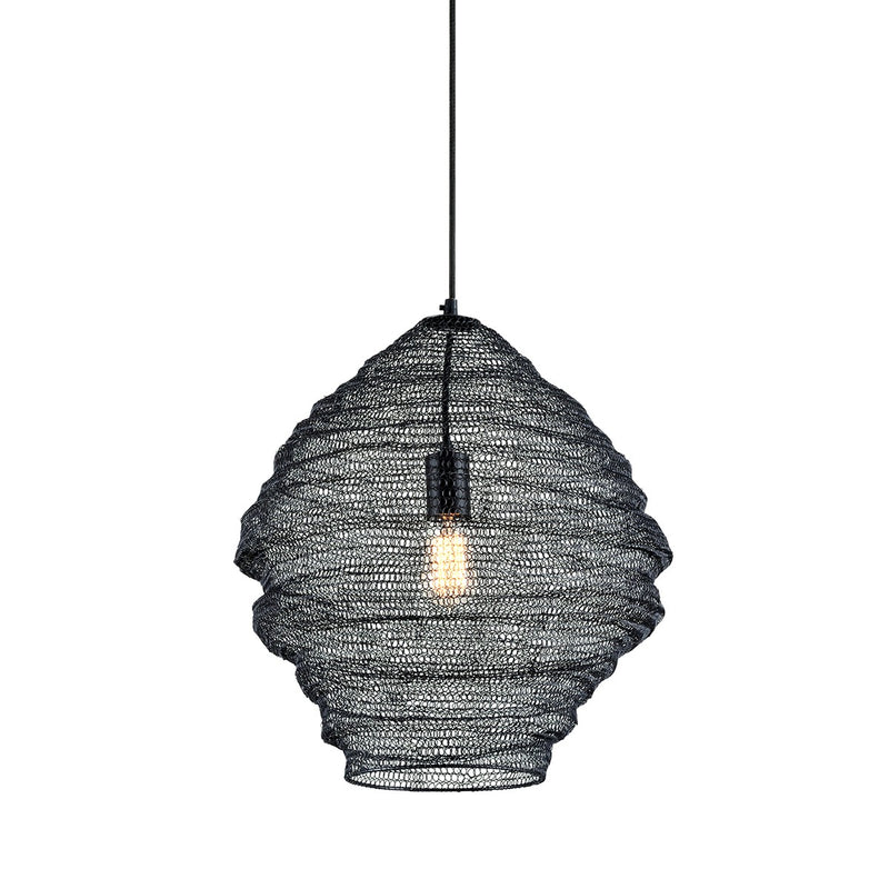 Troy Lighting F6772-SBK One Light Pendant, Soft Black