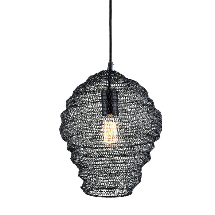 Troy Lighting F6773-SBK One Light Pendant, Soft Black