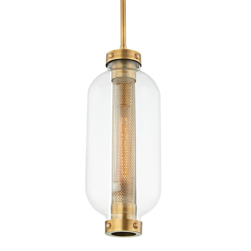 Troy Lighting F7037-PBR One Light Hanging Lantern, Patina Brass