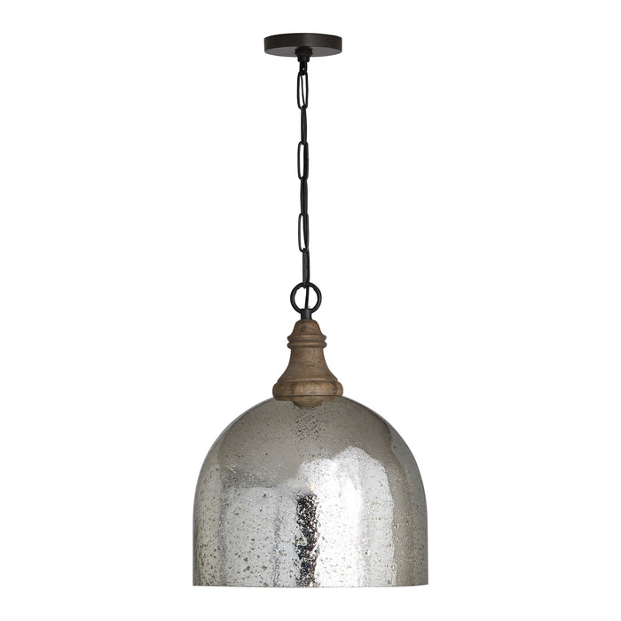 Capital Lighting 336011YP-483 One Light Pendant, Grey Wash and Dark Pewter