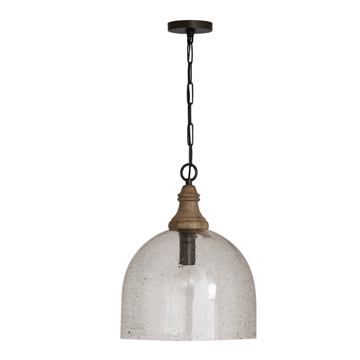 Capital Lighting 336011YP-484 One Light Pendant, Grey Wash and Dark Pewter