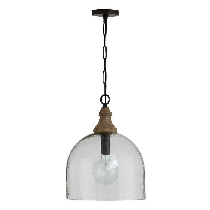 Capital Lighting 336011YP-485 One Light Pendant, Grey Wash and Dark Pewter