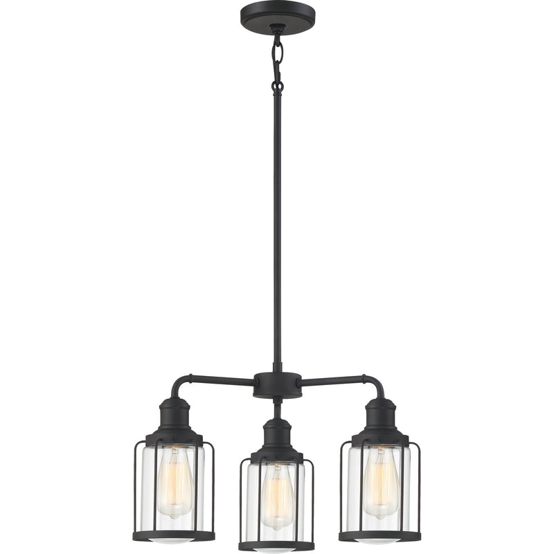 Quoizel LUD5020EK Three Light Chandelier, Earth Black