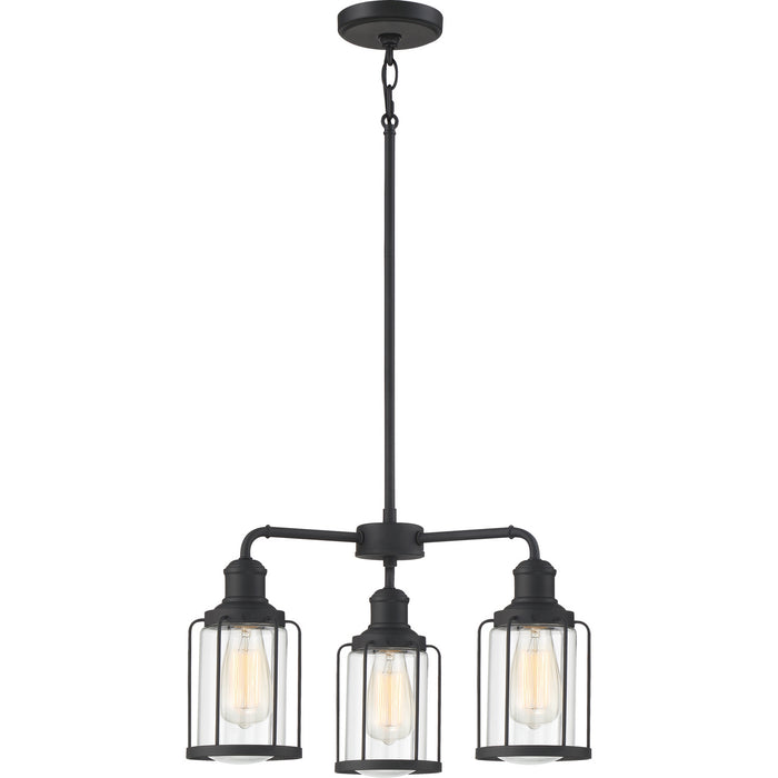 Quoizel LUD5020EK Three Light Chandelier, Earth Black