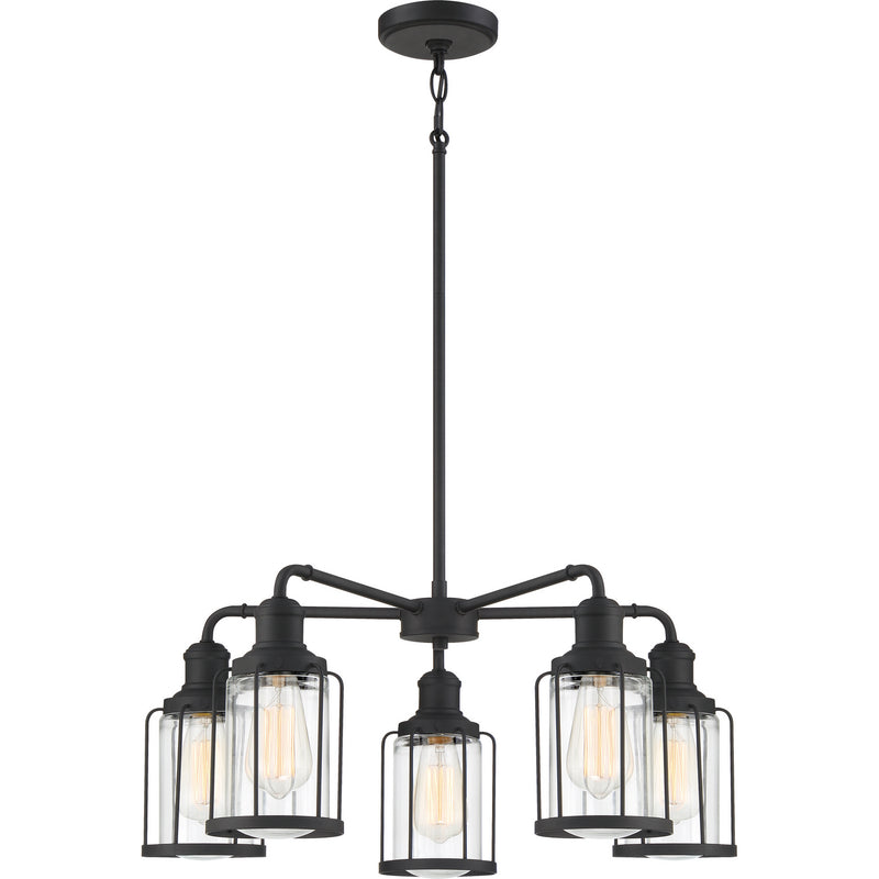 Quoizel LUD5026EK Five Light Chandelier, Earth Black