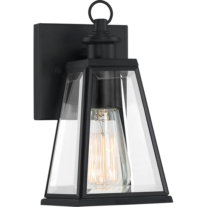 Quoizel PAX8305MBK One Light Outdoor Wall Lantern, Matte Black