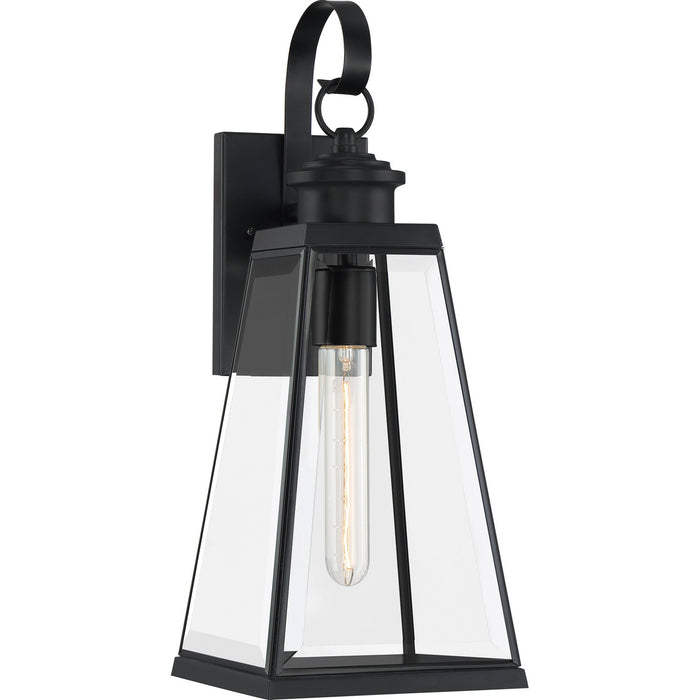 Quoizel PAX8407MBK One Light Outdoor Wall Lantern, Matte Black