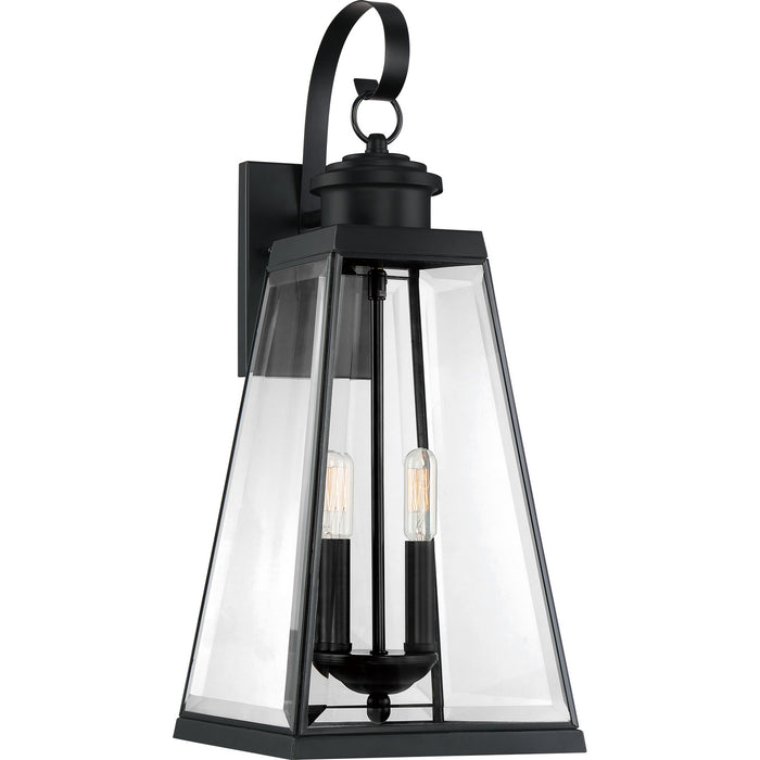 Quoizel PAX8409MBK Two Light Outdoor Wall Lantern, Matte Black