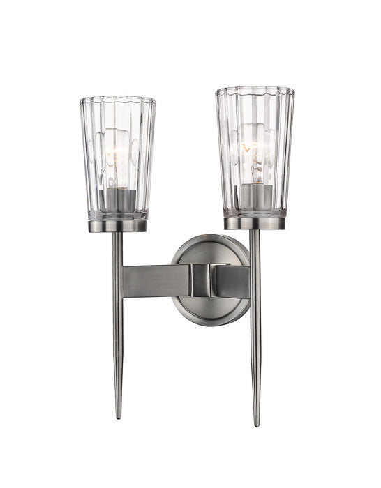 Z-Lite 1932-2S-AN Two Light Wall Sconce, Antique Nickel
