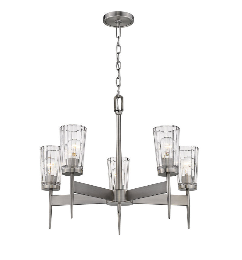 Z-Lite 1932-5AN Five Light Chandelier, Antique Nickel
