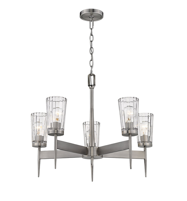 Z-Lite 1932-5AN Five Light Chandelier, Antique Nickel