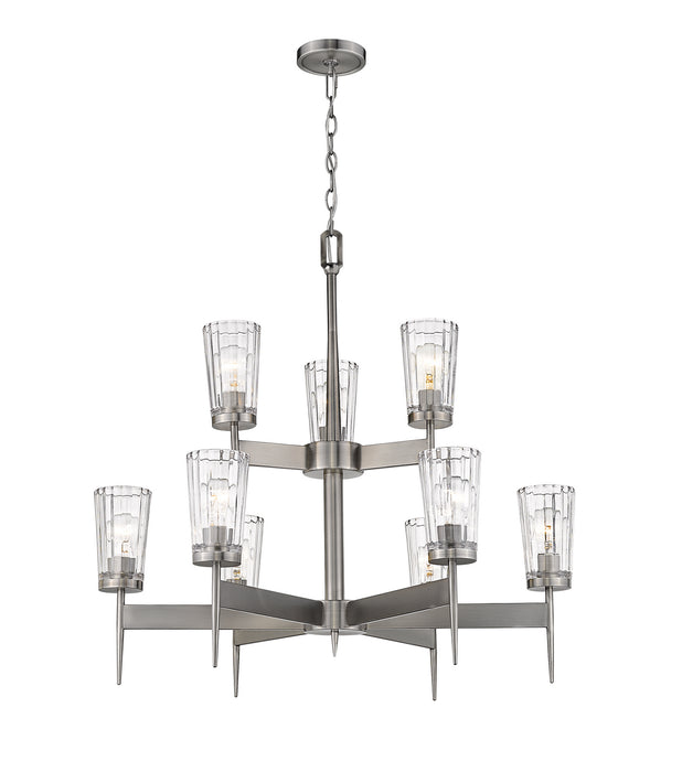 Z-Lite 1932-9AN Nine Light Chandelier, Antique Nickel