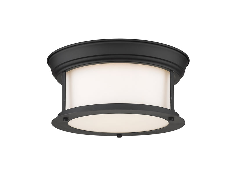 Z-Lite 2011F10-MB Two Light Flush Mount, Matte Black