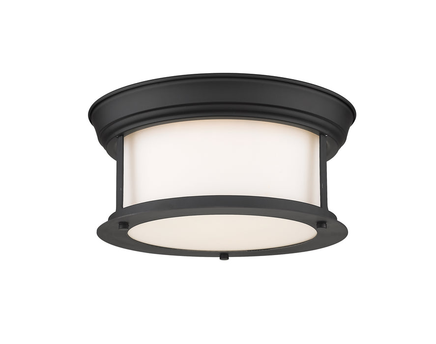 Z-Lite 2011F10-MB Two Light Flush Mount, Matte Black