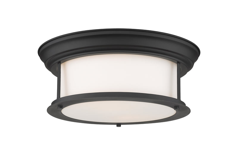 Z-Lite 2011F13-MB Two Light Flush Mount, Matte Black