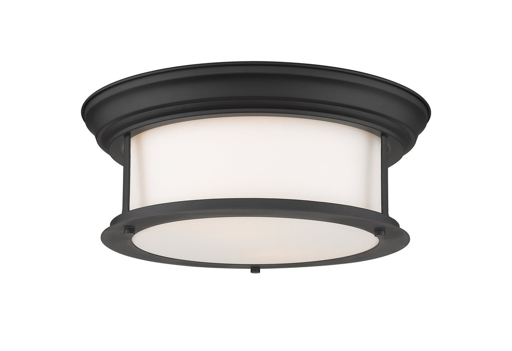Z-Lite 2011F13-MB Two Light Flush Mount, Matte Black