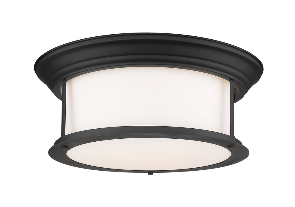 Z-Lite 2011F16-MB Three Light Flush Mount, Matte Black